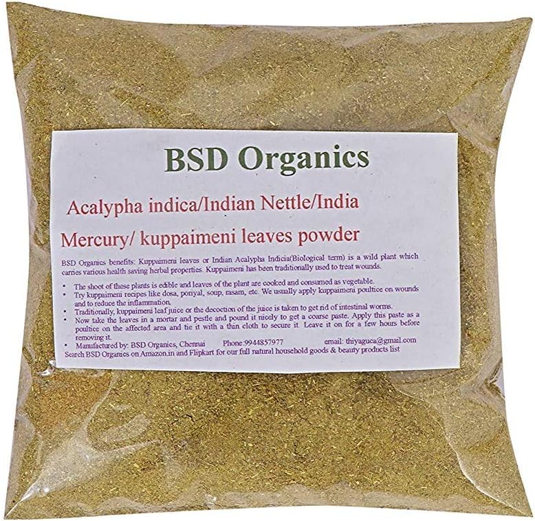 listy Powder of Acalypha Indica/Indian Nettle/Indian Mercury/Indian Copperleaf/kuppaimeni (200 Gram / 7 Ounce)
