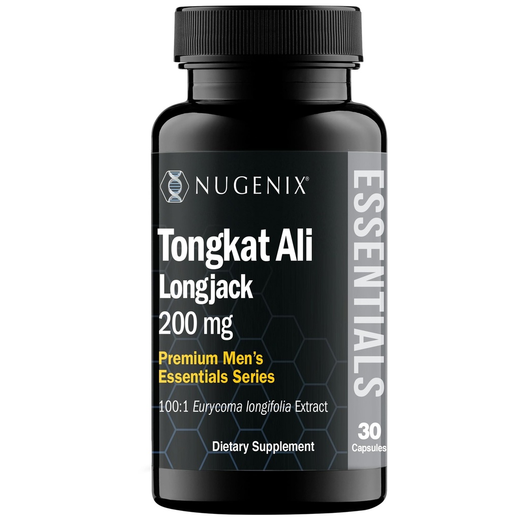Nugenix Essentials Tongkat Ali for Men, Podpora zdravia mužov, Longjack Eurycoma Longifolia Extract, 30ct