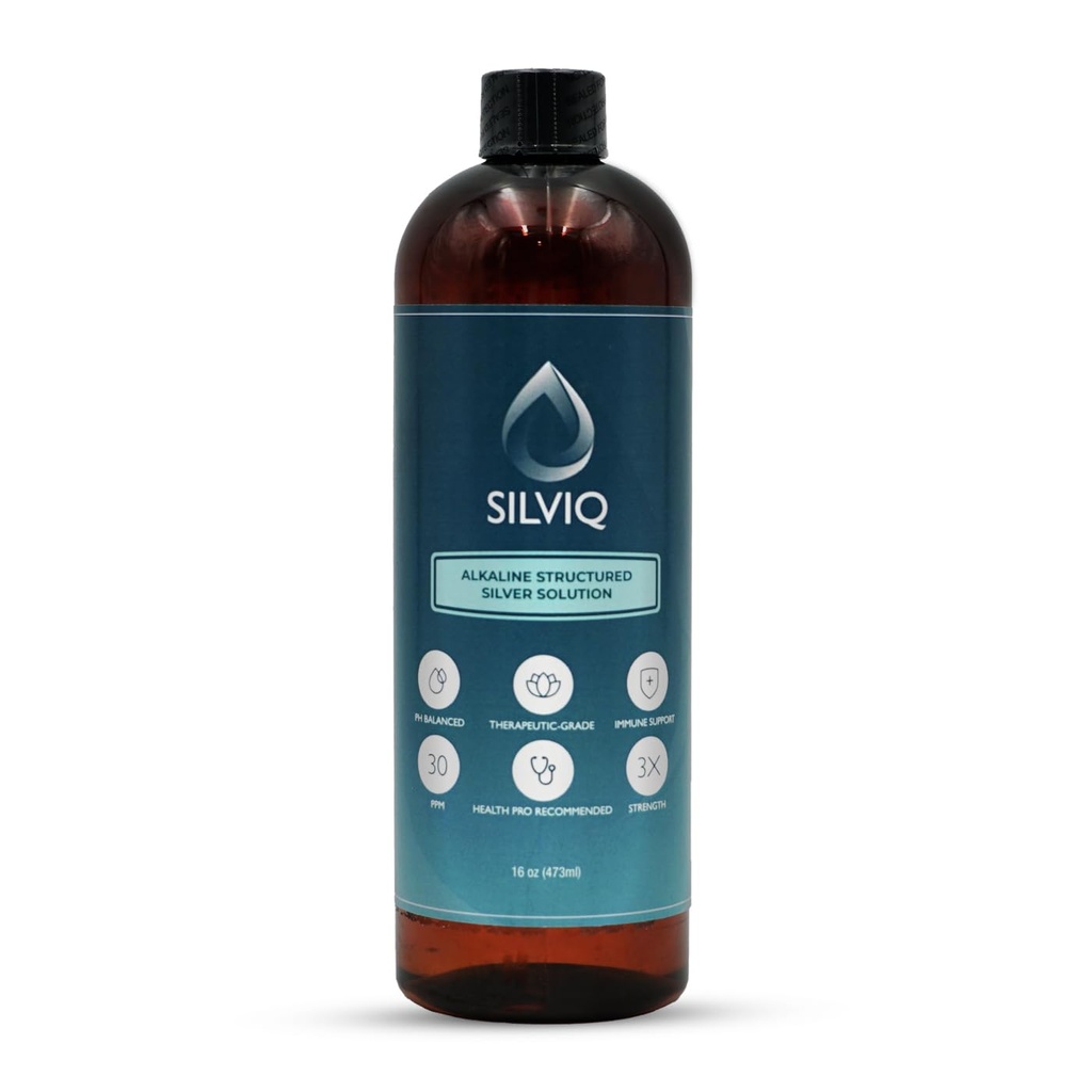 Strieborná voda 30PPM - ph Balanced Alkalická štruktúra Silver Liquid Solution Mineral Supplement for Natural Immune Support - Enhanced Wellness & Gut Health - 16 Oz (437ml)