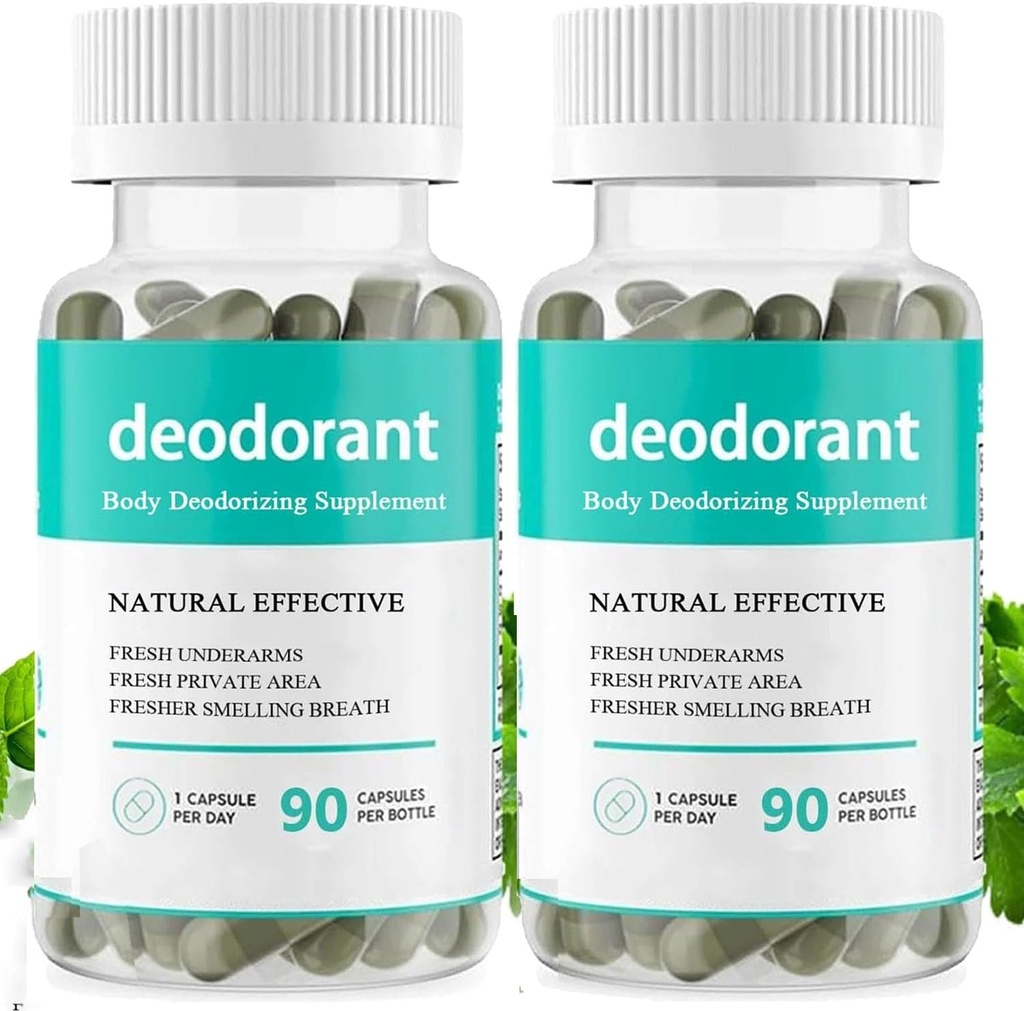 Full Body Deodorizing Supplement, Natural Deodorant Pills Supplement, Defeat Odor Prirodzene Kapsule, Chlorofyl Kapsule od Ženy a muži 90 Počet