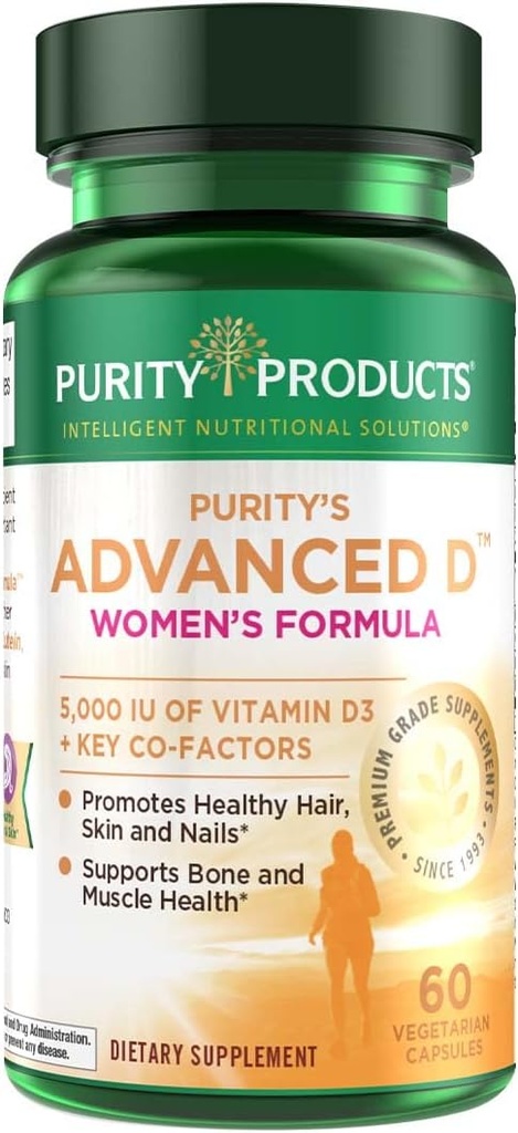 Čistota Produkty Dr. Cannell's Advanced Vitamin D dámska formula obohatená luteinom a biotínom pre zdravú pokožku a vlasy - 60 Vegetariánske kapsule