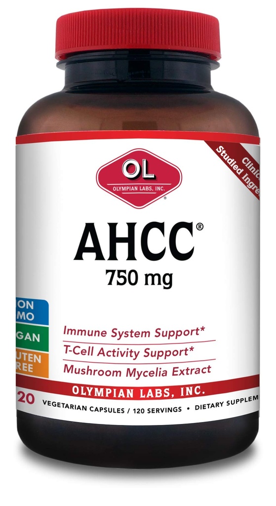 Olympian Labs Premium AHCC Doplnok 750 mg AHCC na kapsule 