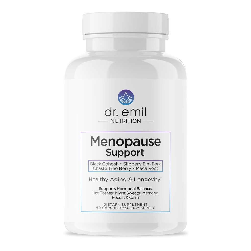 DR. EMIL NUTRITION Menopauza Doplnky pre ženy - Multi-Symptom Menopauza Relief for Hot Flash, nočné potenie a opuchy - Menopauza Podporné pilulky s Black Cohosh - 30 Day Supply