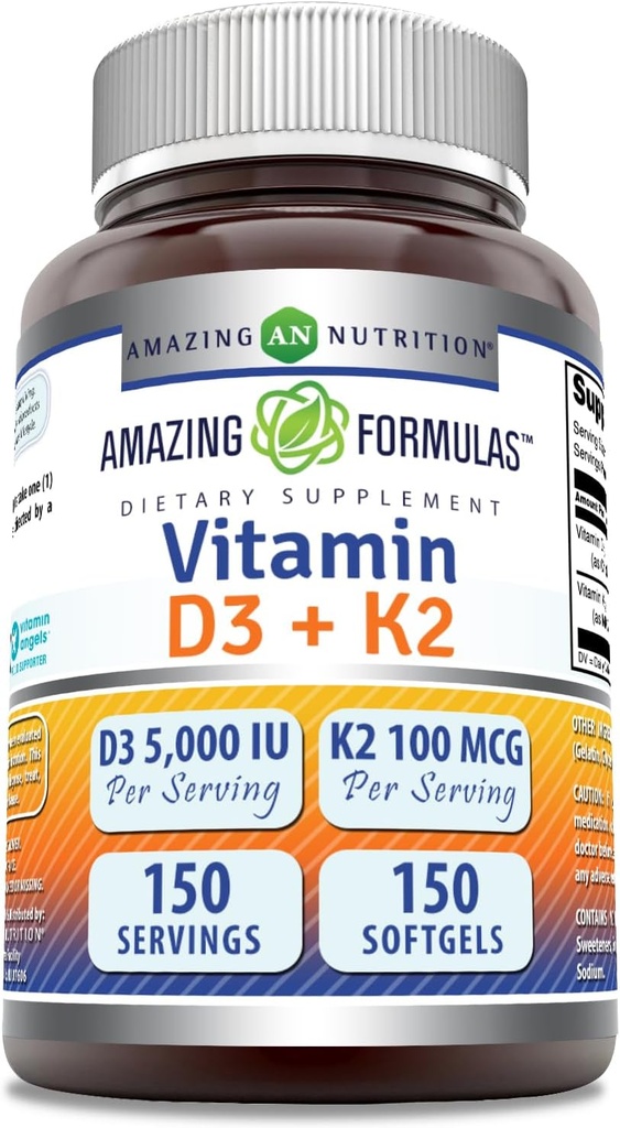 Amazing Formulas Vitamín D3 5000 IU s vitamínom K2 100 Mcg 