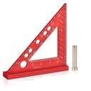Carpenter Square, Small Triangle Square, 90 stupňový malý štvorcový pravítko, Woodworking Measuring Tool s pevnými miter uhla Pin (červená)