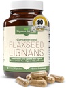 Lignány pre život Ľanové semeno a SDG - Omega 3 mastné kyseliny, Fiber Antioxidanty - Pomáha zlepšiť Shiny Coat, Tráviace a srdce zdravie, 25 mg, 90 kapsúl, 1 balenie