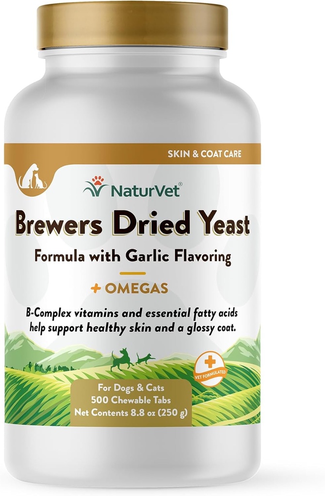 NaturVet Pivovary Sušený kyslosť Pet Supplement with Cesnak Ochutený 