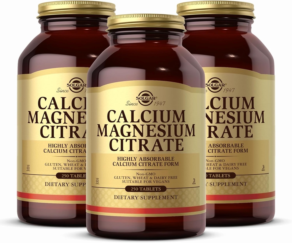Solgar Magnézium Citrát, 250 tabliet (Pack of 3) - Podporuje zdravé kosti a zuby - Muskuloskeletálny a nervový systém Podpora - Vysoko Absorbovateľný - non-GMO a Vegan - 150 Celkové služby