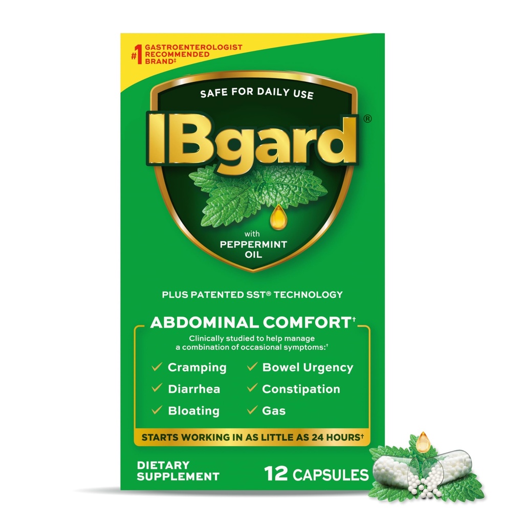 IBgard Gut Health Supplement, Peppermint Oil Kapsule od Brušný komfort, 12 Kapsule