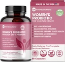 Probiotiká pre ženy, PH Balance & Vaginal Health Support, 50 miliárd CFU naserve, Gut, Digestive & Urinary Tract Care, Lactobacillus & Prebiotics, 60 kapsúl