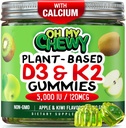 Vitamín D3 K2 Gummy - Deti, dospievajúci a dospelí - Doplnok pre zdravé zuby, kosti, energiu a imunitu - 5000 IU D3, 120 mcg K2 (MK-7), 120 mg vápnika - Vegan a non-GMO - 60 Počet
