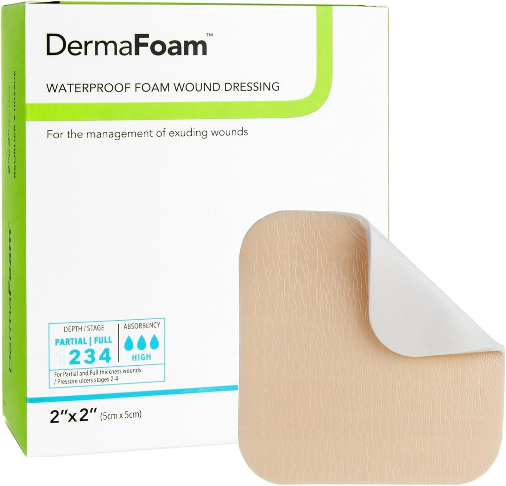 Dermarite Industries Derma Foam Non-Adhesive Pena Dressing, 2x2, 10 Počet