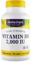 Zdravý pôvod Vitamín D3 1000 IU (non-GMO), 360 Softgels