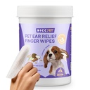 HICC PET Ušné čistiace prípravky pre psy a mačky, Vet-Recommended pes infekcie ucha liečba na zmiernenie svrbenie a zápal, odstrániť vosk, špina a prestať smrdieť, nedráždivé, 50ct(Coconut Scent)