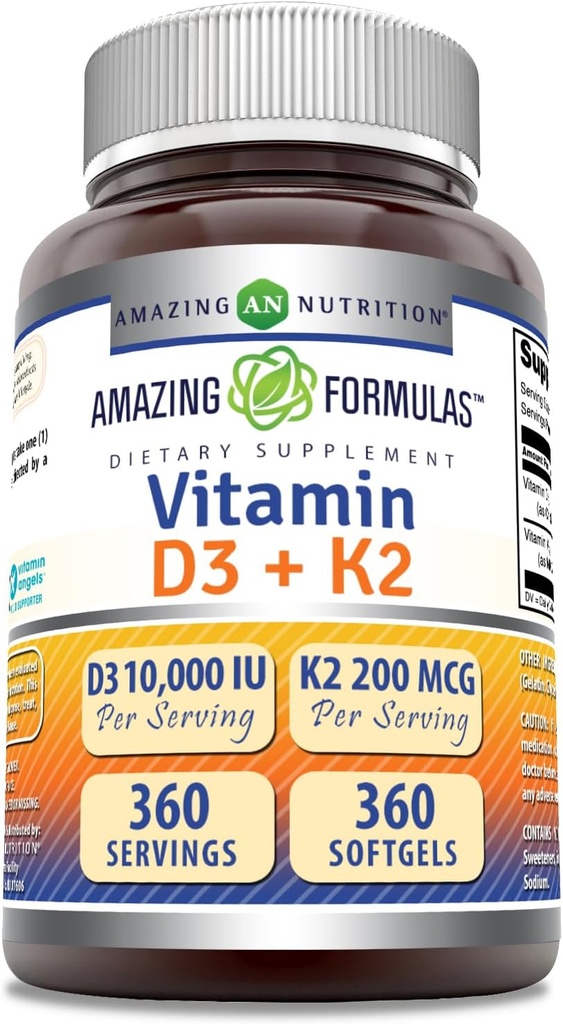 Amazing Formulas Vitamín D3 10000 IU s vitamínom K2 200 Mcg 