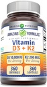 Amazing Formulas Vitamín D3 10000 IU s vitamínom K2 200 Mcg 