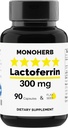 MONOHERB Lactoferrin 300 mg/ Kapsula - 90 Vegetariánske kapsule - Vyrobené v USA