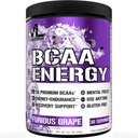 EVL BCAA Aminokyseliny Powder - BCAA Energy pre cvičenie prášok pre svalovú regeneráciu Sean rast a vytrvalosť - Rehydrating Post cvičenie recovery nápoj s prírodným kofeínom - Furious Grape
