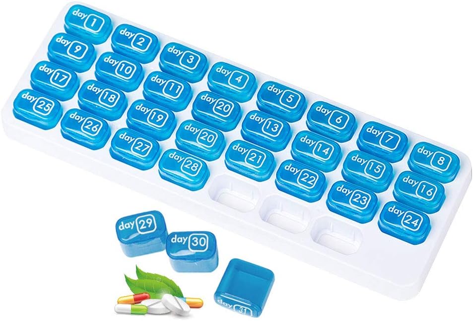 31 Day Monthly Pill Organizátor, Prenosné Pill Medicine prípad Box Holder for Daily Medicine/vitamín/Rybové oleje/Doplnok