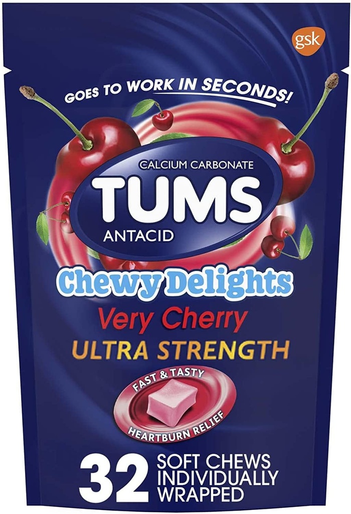 Tums Chewy Delights, Veľmi Cherry 32 ea Balenie 4 TUMS