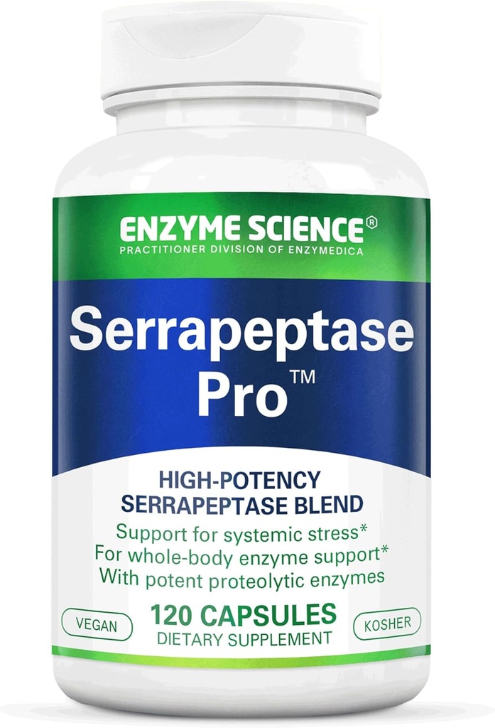 Enzyme Science Serrapeptase Pro, 120 kapsúl - Seratiopeptidáza Supplement for Sinus, Immune & Cardiovaskulárna podpora