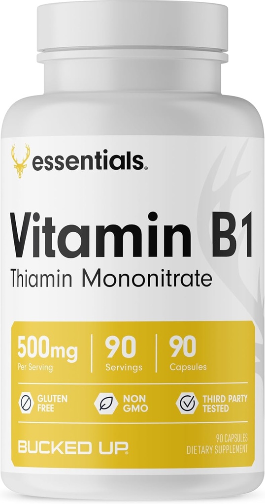 Zabalený vitamín B1 500mg kapsuly, Essentials (90 porcií)