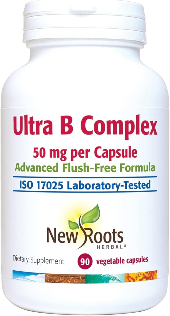 NEW ROOTS HERBAL Ultra vitamín B doplnok (50 mg) s vitamínom B6, B12, Biotin 