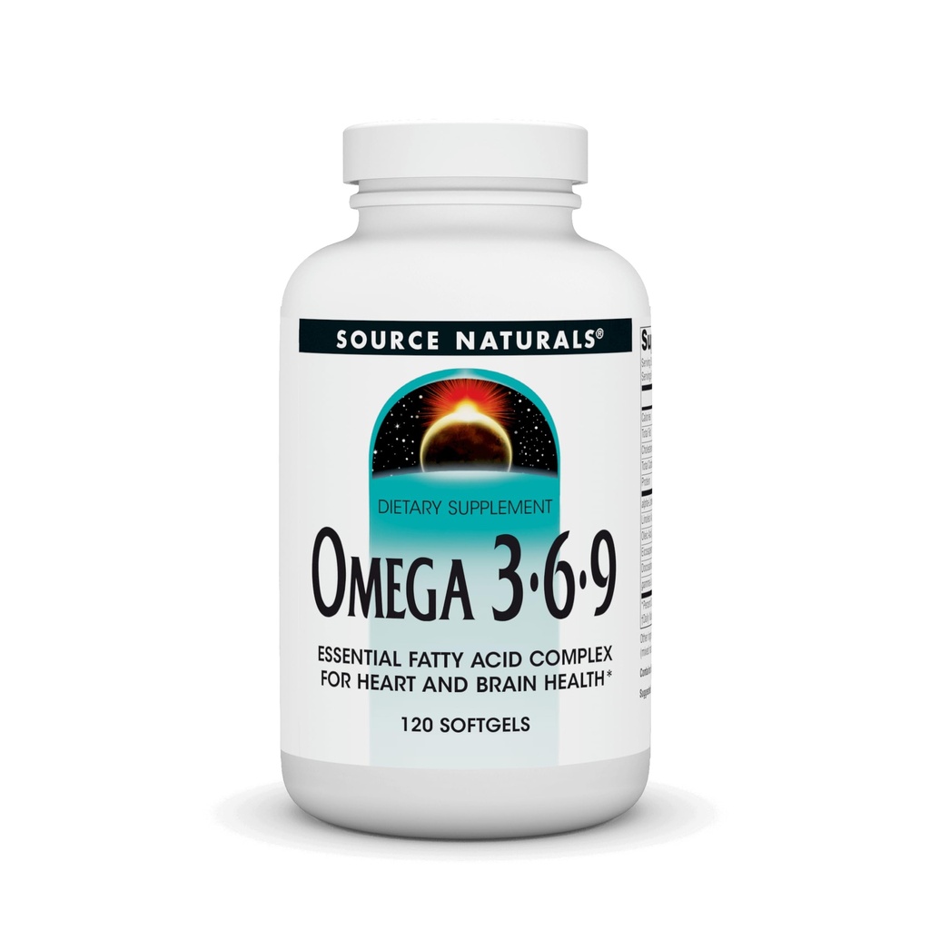 Zdroj Prírodné Omega 3-6-9, Essential Mastné kyseliny komplex pre zdravie srdca a mozgu* - 120 Softgels