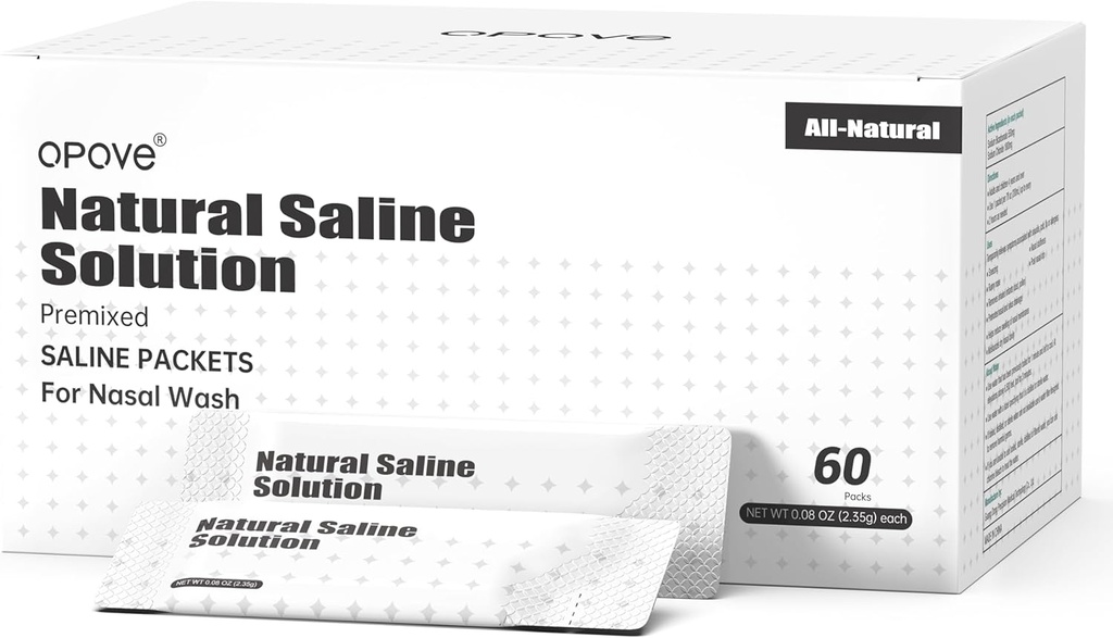 opove pre-zmiešané saline balíčky pre nosové umývanie zavlažovanie systémy, prírodné, a PH vyvážená pre Sinus Relief, 60 balíčkov (Nose Cleaner nie je súčasťou balenia)