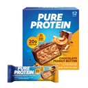 Čisté proteínové tyčinky, vysoký obsah bielkovín, výživné nánosy na podporu energie, nízky cukor, bezlepok, čokoládové arašidové maslo, 1.76oz, 12 grófov (Packaging May Vary)