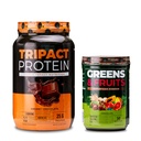 Nutrológia TRIPACT Proteín prášok, 7-v-1 jedlo náhrada Shake, krémová čokoláda (40 porcie) Zelené a ovocie prášok-prirodzene Zdroj Superfood, čokoláda (30 porcií)