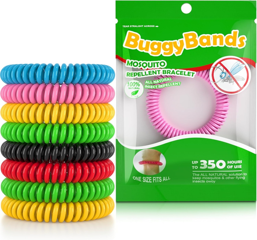 24 Balíček Mosquito Repelent Bracelets, Individuálne zabalené Repelentné zázračné pásy, DEET zadarmo, Prírodné a vodeodolné pásmo