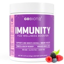 GOBIOTIX vitamín C - Imunitná podpora doplnok - Imunitný prášok Wellness Booster - Vegan Superfood - bazy, kurkuma, B12 vitamín Supplement, non-GMO a bez cukru (Berry)