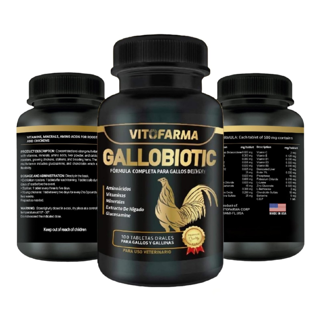 Gallobiotic Natural Multivitamín pre kohút, Hens - 100 tabliet
