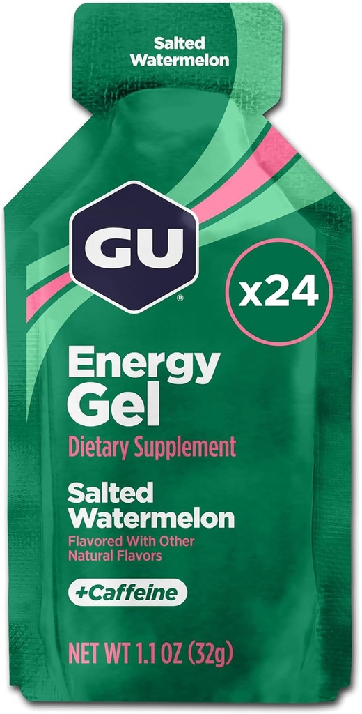 GU Energy Original Sports Nutrition Energy Gel, Soľný melón, 26.4 Oz, 24 Gróf