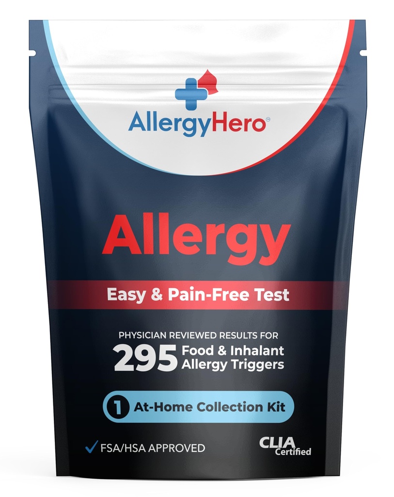 AlergiaHero Komplexné potraviny a životné prostredie Alergický test Kit s 295 Triggers pre dospelých & Deti 