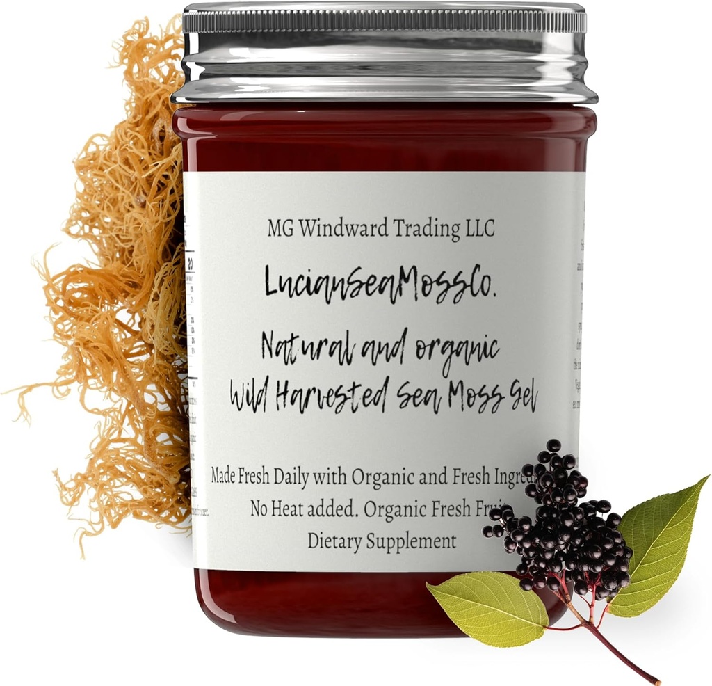 Dr. Sebi Inšpiroval Alkalické Organické Čerstvé bazové zázvorové more Moss Gel - prírodné esenciálne vitamíny, Minerály Plus Antioxidanty Wild Zber od Saint Lucia (8 oz.)