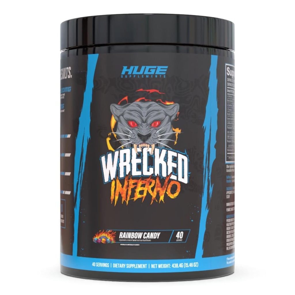 Wrecped Inferno - Thermogenic Pre Cvičenie pre mužov a ženy, zvýšenie energie, Boost termogenéza a metabolizmus, zvýšenie výkonu cvičenia - obsahuje L-Citrulín, L-karnitín, Beta-Alanín a viac