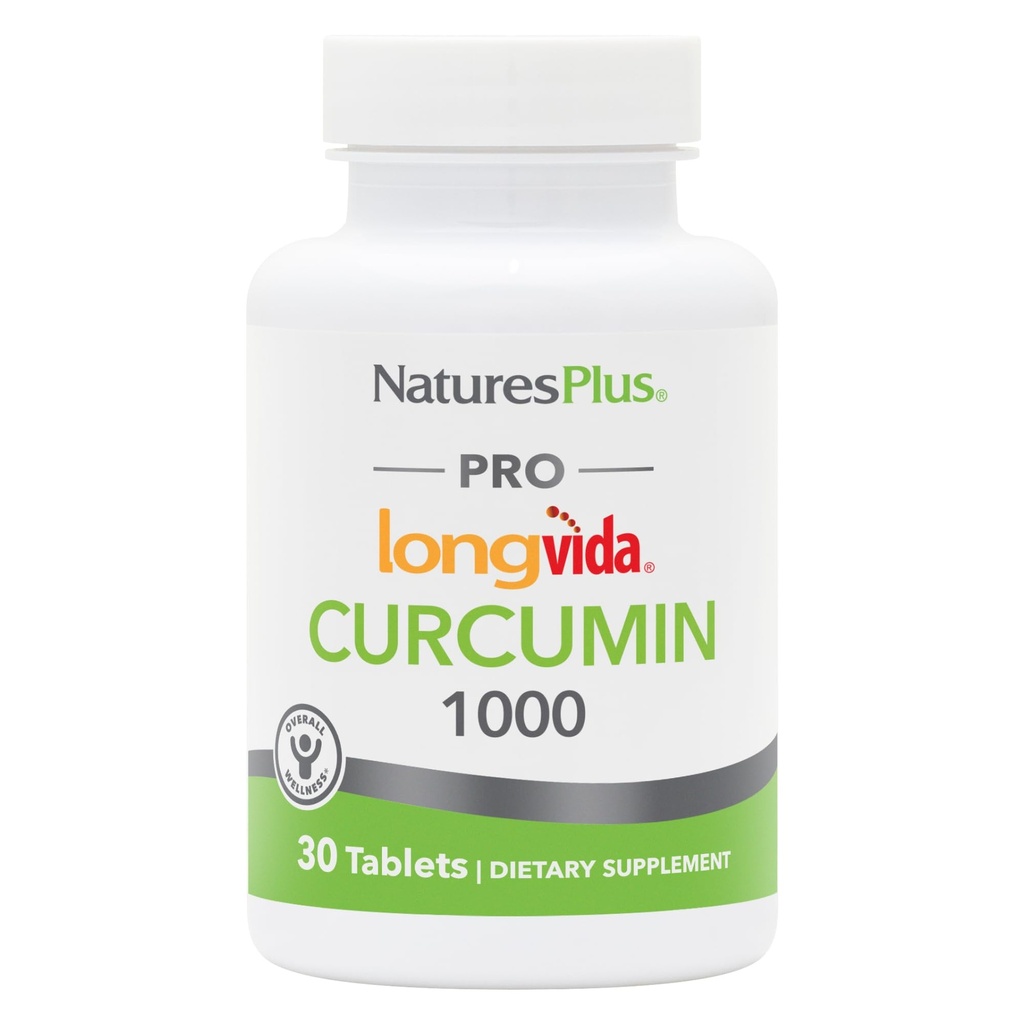 PrírodaPlus PRO Longvida Curcumin 1000 mg - 30 tabliet - Podporuje zdravú bezplatnú radikálnu ochranu - non-GMO, Vegan & Gluten Free - 30 porcií