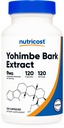 Nutricost Yohimbe Bark Extract 450mg (9mg Yohimbine Alkaloidy), 120 Kapsule - extra sila, bez lepku, non-GMO