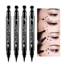 BINGBRUSH Obojstranné očné pero s tekutými známkami, pleťové pečiatky Make-up Extrémne čierne vodeodolné gélové plstené tip vysoko čierne pigmentové očné linky a tesnenie (čierna)