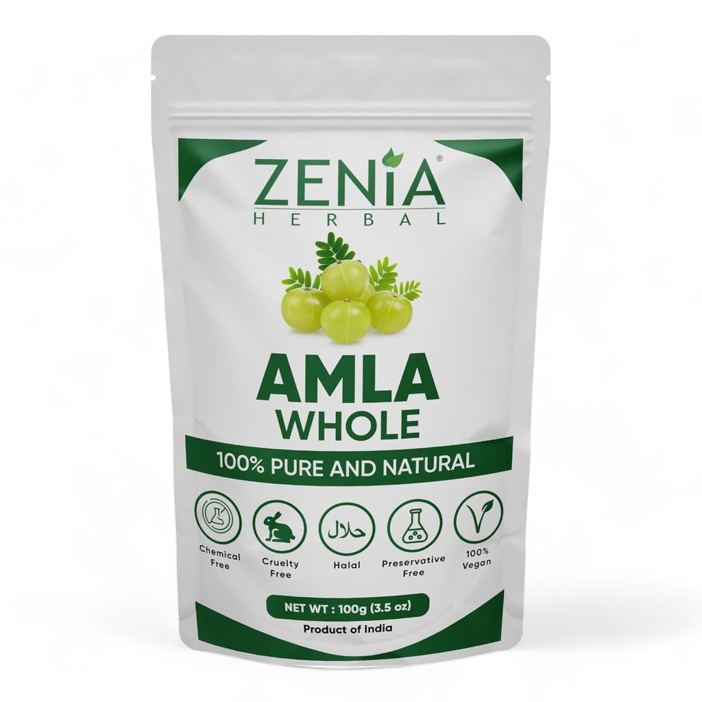 100 gramov Zenia Suché celé Amla Eonesberry Ayurvedic liečba vlasov