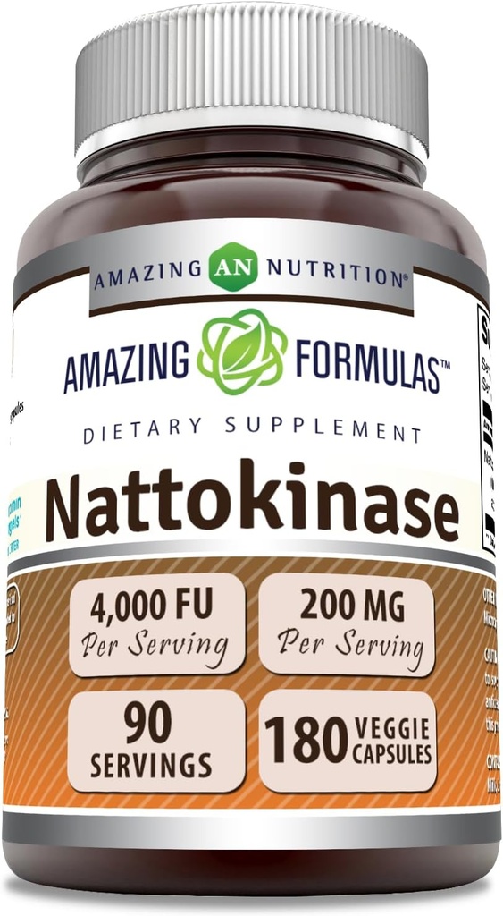 Amazing Formules Nattokináza Dietary Supplement 100 mg Veggie Capsules Supplement 