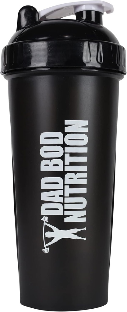 Dad Bod Nutrition Funny Protein Shaker Fľaša 28 Ounce Water Cup (Čierny Lid)