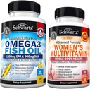 Denný Multivitamín pre ženy Kapsule (1 mesiac dodávky) Plus Trojitá sila Omega 3 Rybí olej Softgels (2 mesiace dodávky)