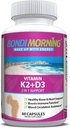 Vitamín K2 + D3 Supplement for Bone & Heart Health - High Potency 5000IU Vitamín D3 & 100mg Vitamín K2 (MK7) Kapsule od Optimálna Absorpcia vápnika - 60 Vegan Kapsule