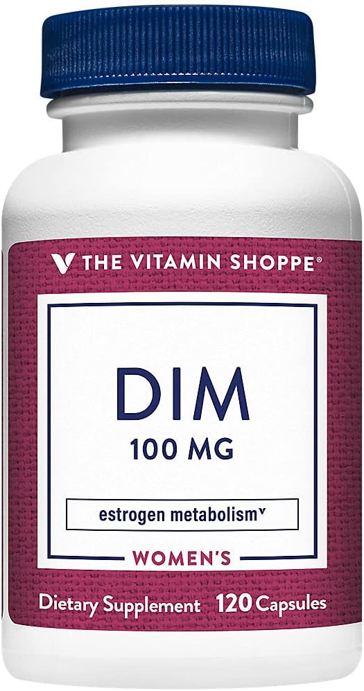 Vitamín Shoppe DIM 100MG s extraktom Bioperine Black Pepper, podporuje Estrogénny metabolizmus pre zdravie žien (120 kapsuly)