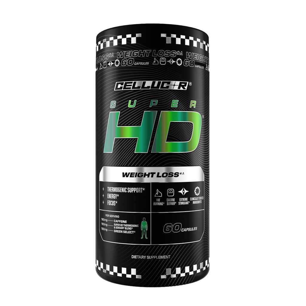 Cellucor SuperHD Thermogenic Fat Burner Chudnutie doplnok, Apetite Supressant, & Energy Booster Capsimax, Zelený čaj extrakt, 160mg Kofeín a viac 60 Kapsule (Backaging May Vary)