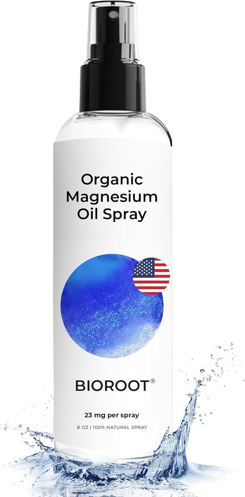 Organický magnéziový sprej - 8oz (jednorazový) - 100% čistý magézový olej, rýchly absorbent, magnéziový sprej pre nohy a telo, USP stupeň
