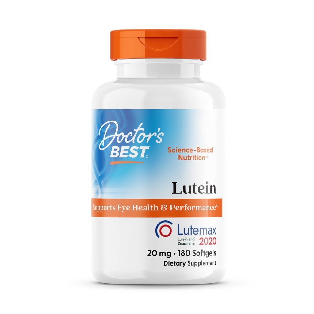 Najlepšie lekár Lutein, 20 mg, podporuje zdravie očí a výkon, non-GMO, Gluten zadarmo 180 Softgels